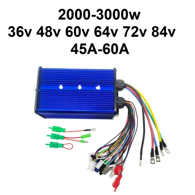 Контроллер 2000-3000w 36v 48v 60v 64v 72v 84v 45A-60А для электровелосипеда, электроскутера