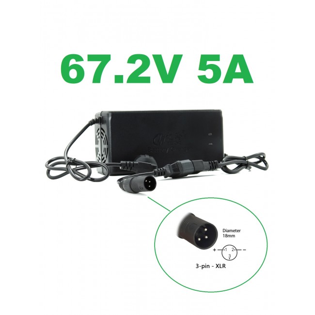 Зарядное устройство для электровелосипеда 67,2V 5A 3-pin XLR