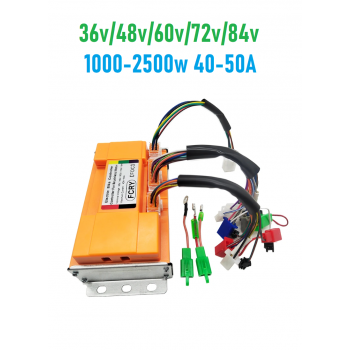 Контроллер 36-84v, 1000-2500W 40-50A для электровелосипеда, электросамоката, электроскутера